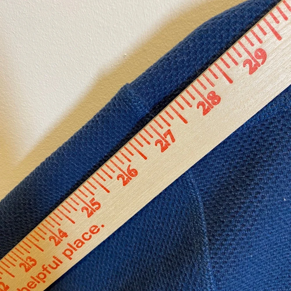 The North Face Fleece Pullover Mens Large Blue Excellent Quarter Zip Waffle Knit